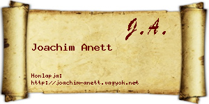 Joachim Anett névjegykártya